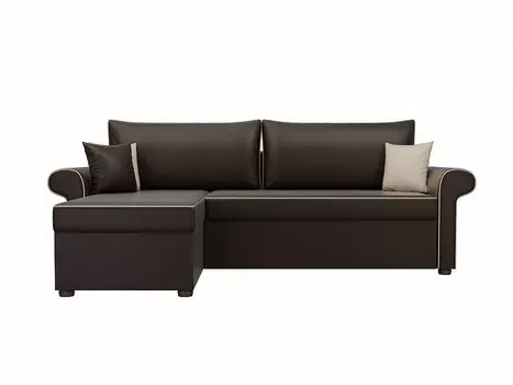 Диван угловой Милфорд левый Экокожа Коричневый