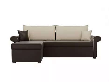 Диван угловой Милфорд левый Экокожа Коричневый Бежевый