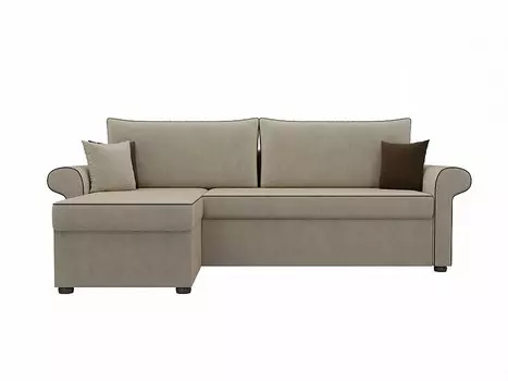 Диван угловой Милфорд левый Микровельвет Бежевый