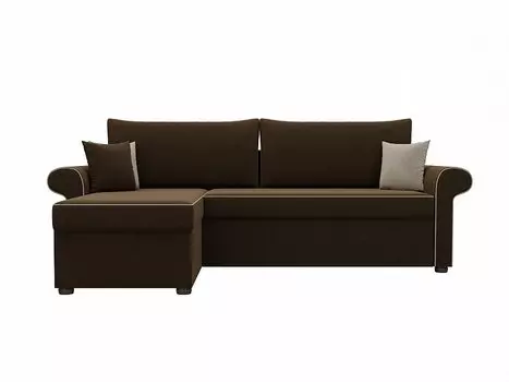 Диван угловой Милфорд левый Микровельвет Коричневый