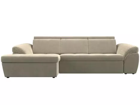 Диван угловой Мисандра левый Микровельвет Бежевый