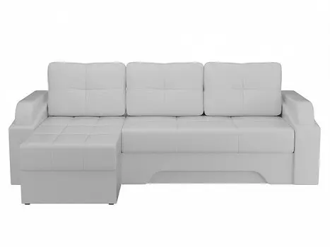 Угловой диван левый Панда Экокожа Белый