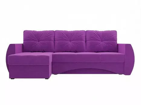 Диван угловой Сатурн левый Микровельвет Фиолетовый