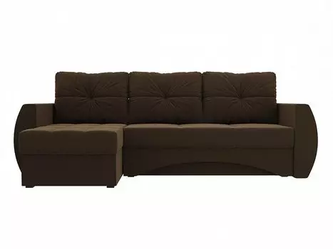 Диван угловой Сатурн левый Микровельвет Коричневый