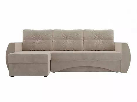 Диван угловой Сатурн левый Велюр Бежевый