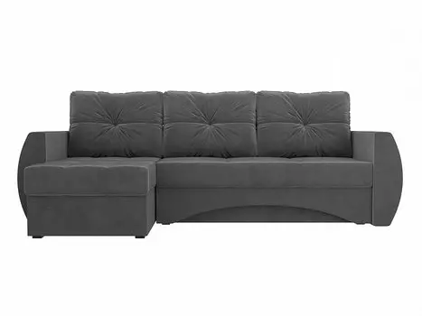 Диван угловой Сатурн левый Велюр Серый