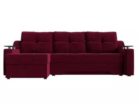 Диван угловой Сенатор левый Микровельвет Красный