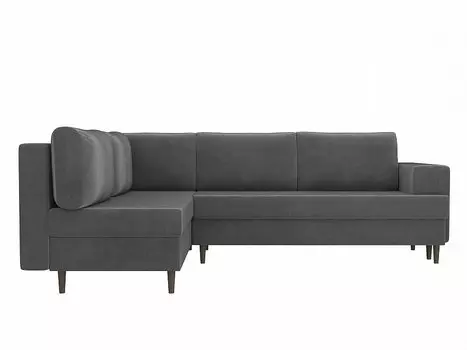 Диван угловой Сильвана левый Велюр Серый