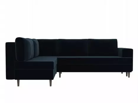 Диван угловой Сильвана левый Велюр Голубой