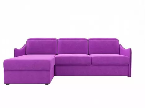 Угловой диван левый Скарлетт Микровельвет Фиолетовый