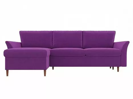 Диван угловой София левый Микровельвет Фиолетовый