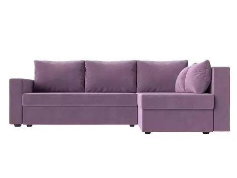 Угловой диван Мансберг микровельвет сиреневый угол правый