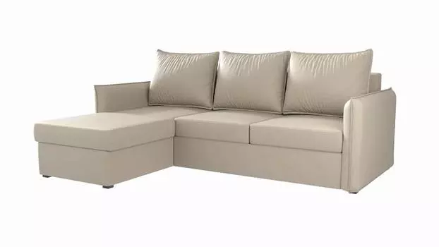 Угловой диван Милан Экокожа Бежевый угол Левый