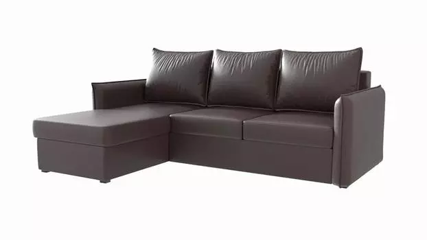 Угловой диван Милан Экокожа Коричневый угол Левый