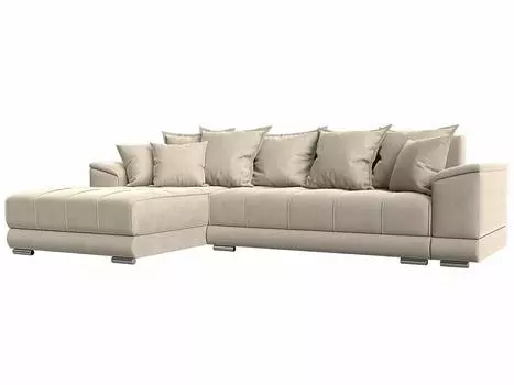 Угловой диван Норд Стар левый угол Рогожка Бежевый