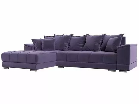 Угловой диван Норд Стар левый угол Велюр Фиолетовый