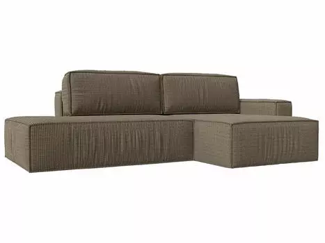 Угловой диван Прага модерн правый угол, рогожка, корфу 03