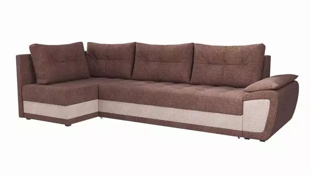 Угловой диван Риттен Рогожка Коричневый/Бежевый угол Левый