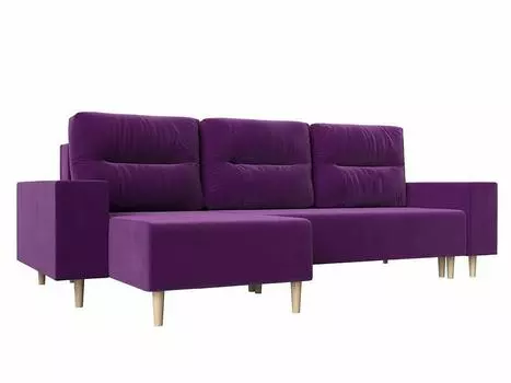 Угловой диван Шанхай угол левый Микровельвет Фиолетовый