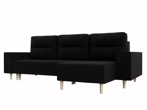 Угловой диван Шанхай угол правый Микровельвет Черный