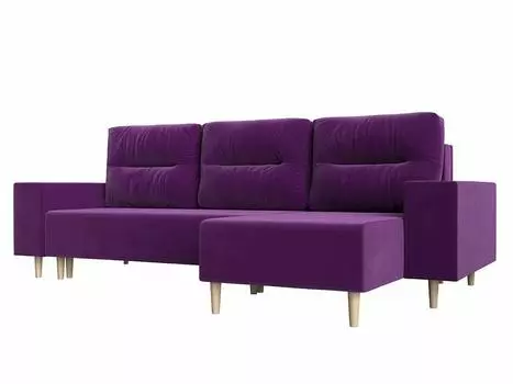 Угловой диван Шанхай угол правый Микровельвет Фиолетовый