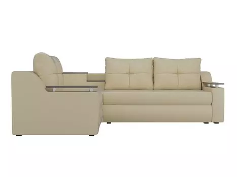 Угловой диван Тесей Экокожа Бежевый левый угол