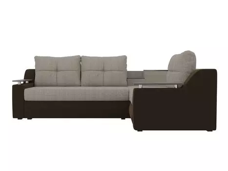 Угловой диван Тесей Корфу 02 Микровельвет Коричневый правый угол