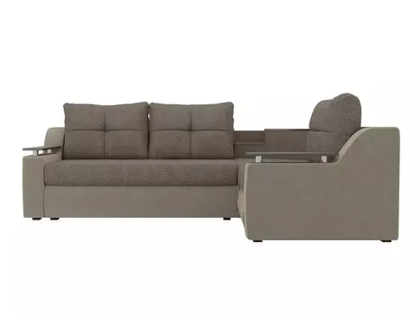 Угловой диван Тесей Корфу 03 Микровельвет Бежевый правый угол