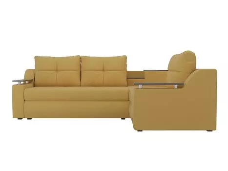 Угловой диван Тесей Микровельвет Жёлтый правый угол