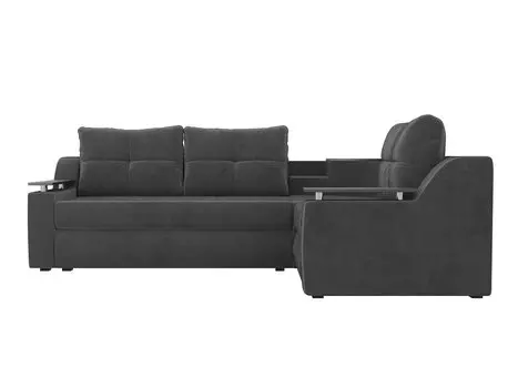Угловой диван Тесей Велюр Серый правый угол