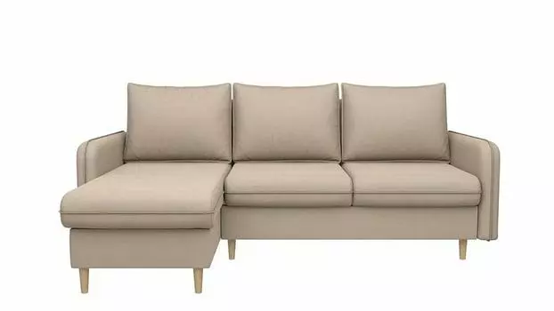 Угловой диван Торонто левый велюр бежевый