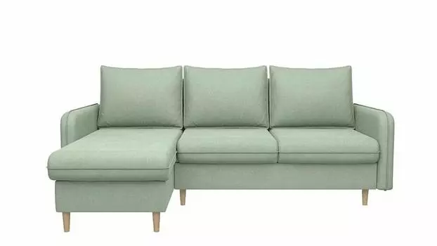 Угловой диван Торонто левый велюр бледно-зеленый