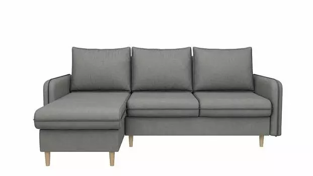 Угловой диван Торонто левый велюр серый