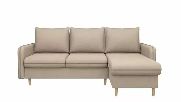 Угловой диван Торонто правый велюр бежевый