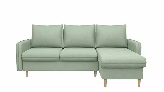 Угловой диван Торонто правый велюр бледно-зеленый