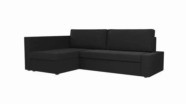 Угловой диван Версаль Микровельвет Черный угол Левый