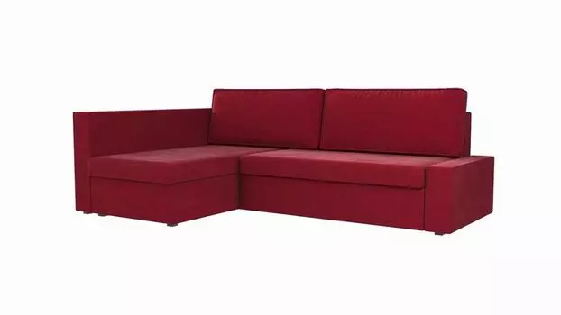 Угловой диван Версаль Микровельвет Красный угол Левый