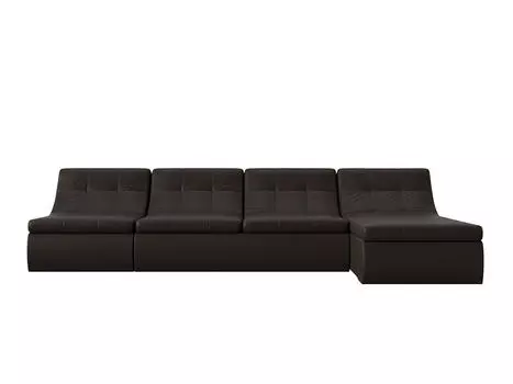 Диван угловой модульный Холидей Экокожа Коричневый