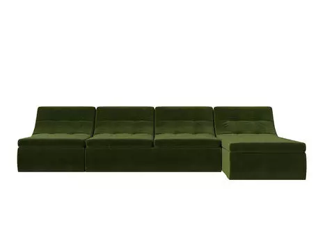 Диван угловой модульный Холидей Микровельвет Зеленый