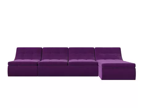 Диван угловой модульный Холидей Микровельвет Фиолетовый