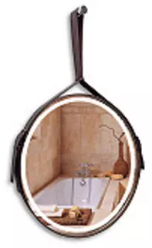 Зеркало Silver Mirrors Kapitan light (бесконтактный сенсор, коричневая кожа)