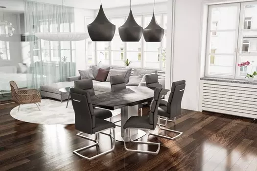 Стол лакированный ORBITA 130 BASALT CER