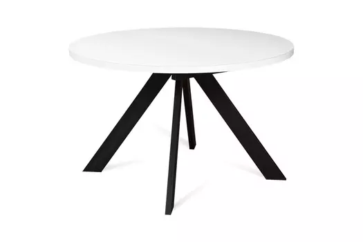 Стол раскладной FARGO 120 WHITE GLASS BK - круглый