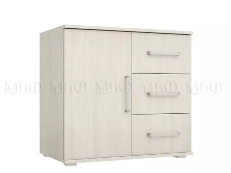 Белла Комод (3ящ+1дв) дуб беленый/венге (Миф)