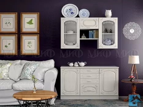 Буфет Лиза 1 сандал, белый (антарес) (Миф)