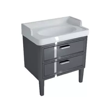 Черная напольная тумба с раковиной Pompei 80 с 2 ящиками (Kerama Marazzi)