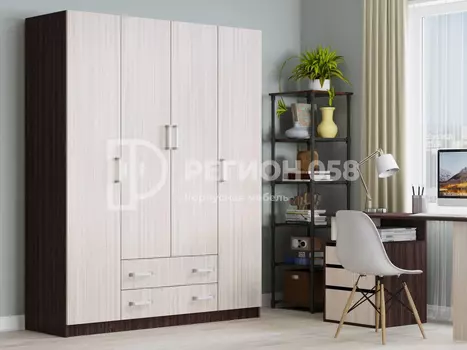 Четырехстворчатый шкаф с 2 ящиками (Регион 058)