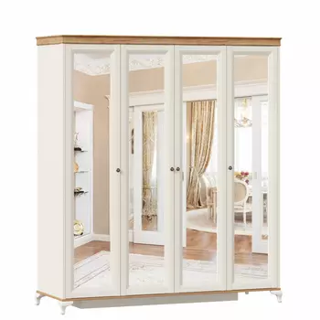 Четырехстворчатый шкаф с зеркальными дверями Вилладжио 680100 (Любимый дом)