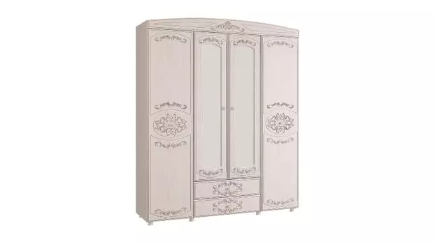 Четырехстворчатый шкаф с зеркалом Каролина (Олмеко)