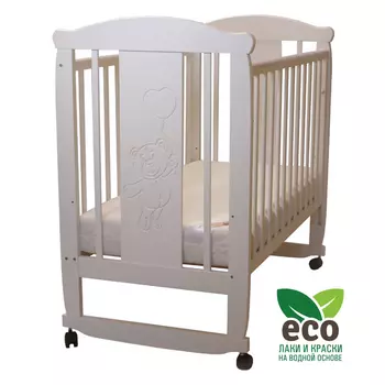 Детская кроватка с полозьями на колесах Соня 02 Мишка (Соня)